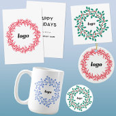 Logo Zakelijke Feestdagen met Hulstkrans Koffiemok