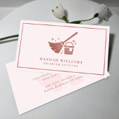 Schoonmaak op zee en Roos - Roze - QR - code Visitekaartje