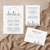 Bruiloft in Londen | Moderne Deco skyline Gastenboek (Personaliseer de collectie van deze zelfstandige maker.)