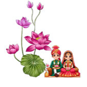 Lotus, bruid en bruidegom afbeelding servet