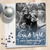 Liefde & Light Bokeh Hanukkah-fotokaart Feestdagenkaart