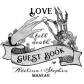 Gotisch Skelet Liefde Tot Dood Bruiloft Achtergron Wandkleed