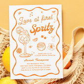 Liefde in het eerste spritz-vrijgezellenfeest kartonnen onderzetters