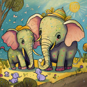 Blauwe Alligator Kinder, 5 "x 7" gevouwen Kaart