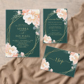 Emerald Green Peony Floral Pattern Wedding Stropdas (Personaliseer de collectie van deze zelfstandige maker.)