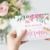 Roze Waterverf Love Blossom Weddenschap Monogram Servetten