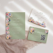 Kleurrijke Wildflower lente bruiloft Kaart