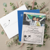 Rood Brazilië Bruiloft Boarding Pass uitnodiging (Personaliseer deze collectie van deze onafhankelijke maker. Test)