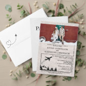 Magenta Roze Zweden Paspoort Huwelijksuitnodiging Kaart (Personaliseer deze collectie van deze onafhankelijke maker. Test)