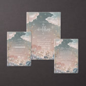 Liefde in de lucht sprankelt en bloemen bruiloft informatiekaartje (Personaliseer de collectie van deze zelfstandige maker.)