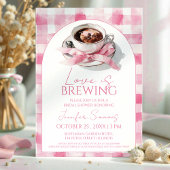 Coffee Pink Bow Bridal Shower Recipe Cards