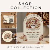 Love is Brewing Floral Coffee Heart Bridal Shower Blikjeskoeler