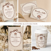 Liefde is in de lucht Gingham koffie bruidsfeestje Bedankkaart