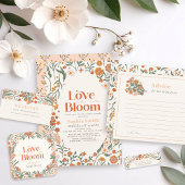 Love is in Bloom Boho Wildflower Bridal Shower Vierkante Sticker