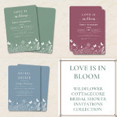 Cottagecore Wilde Bloemen Bruidsdouche Uitnodiging