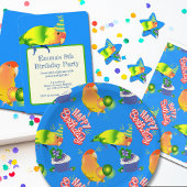 Schattigee Lovebird Party Parrot in Verjaardag Pet Ster Sticker