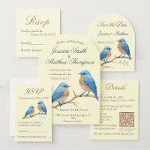 Soft Coral Lovebirds Romantische Blauwvogels Huwel Informatiekaartje