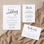 Elegante hand belettering zwarte bruiloft acryl uitnodigingen (Personaliseer de collectie van deze zelfstandige maker.)