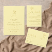 Lovely Modern Script Butter Yellow Wedding RSVP Kaartje (Personaliseer de collectie van deze zelfstandige maker.)