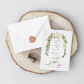 Mooie witte bloemen script retouradres etiket