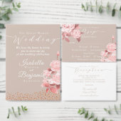 Elegant chique Roos bruiloft blanco zitkaarten (Personaliseer de collectie van deze zelfstandige maker.)