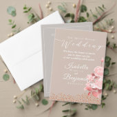 Elegant chique Roos bruiloft Drieluik Uitnodiging (Personaliseer deze collectie van deze onafhankelijke maker. Test)