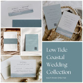 Low Tide Coastal Waterverf Wedding Programmakaart