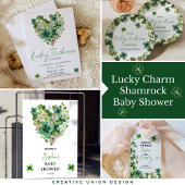 Lucky Charm Baby shower Shamrock Kaarten en gesche Poster