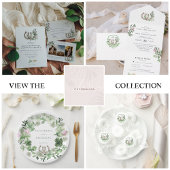 Monogram | Hoefijzers botanische bruiloft All In One Uitnodiging