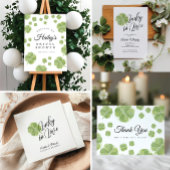 Green Shamrock Lucky in Love Couples Vrijgezellenf Kaart