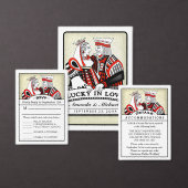 RSVP Lucky In Love Koning Koningin Bruiloft Briefk Uitnodiging Briefkaart (Personaliseer de collectie van deze zelfstandige maker.)