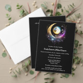 Volle maan luna hemelse sterrennacht magenta bedankkaart (Personaliseer deze collectie van deze onafhankelijke maker. Test)