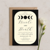 Lunar Luxe Black & Cream Moon Phase Wedding Menu