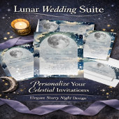 Lunar Night Sky Wedding Papieren Bordje