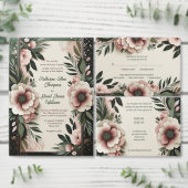 Lush Donkergroen en Blush Roze Bloemenbruiloft Servet (Personaliseer de collectie van deze zelfstandige maker.)