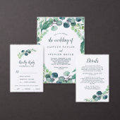 Lush Greenery and Eucalyptus Wedding Welcome Ronde Sticker (Personaliseer de collectie van deze zelfstandige maker.)