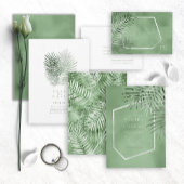 Lush Palm Leaf Wedding Program Moss Green ID956 Handwaaier