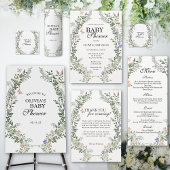 Wildflower Boho Groen Genderneutraal Baby shower Bedankdoosjes