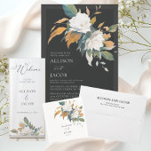 Elegant Script Floral Wedding Dank u Ronde Sticker