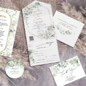 weelderige witte bloemen bruiloft bedankkaart