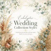 Rustieke Kraft Eucalyptus kant Bruiloft  Kaart
