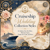 Romantische Cruise Bruiloft Reis Rose Luxe Kaart