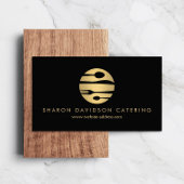Luxe Gold Catering Logo Restaurant, Chef Zwart Visitekaartje