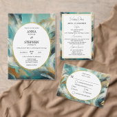 Luxe Turquoise Gouden Penseelstreken Kaart (Personaliseer de collectie van deze zelfstandige maker.)