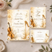 Luxe muzikale elegantie bruiloft  kaart