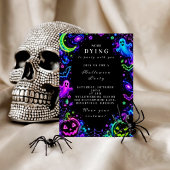 Luxe Neon Halloween-viering Kaart
