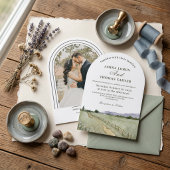 Watercolor Berg Wilde Bloem Boho Boog Bruiloft Handwaaier