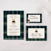 Luxe Teddybeer Baby shower Boy Bedankt Card