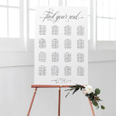 Elegant Zwart & Wit Script Trouwtafel Nummers Kaart