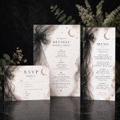 Luxe Hemelmaan Huwelijksprogramma Zwart Menu